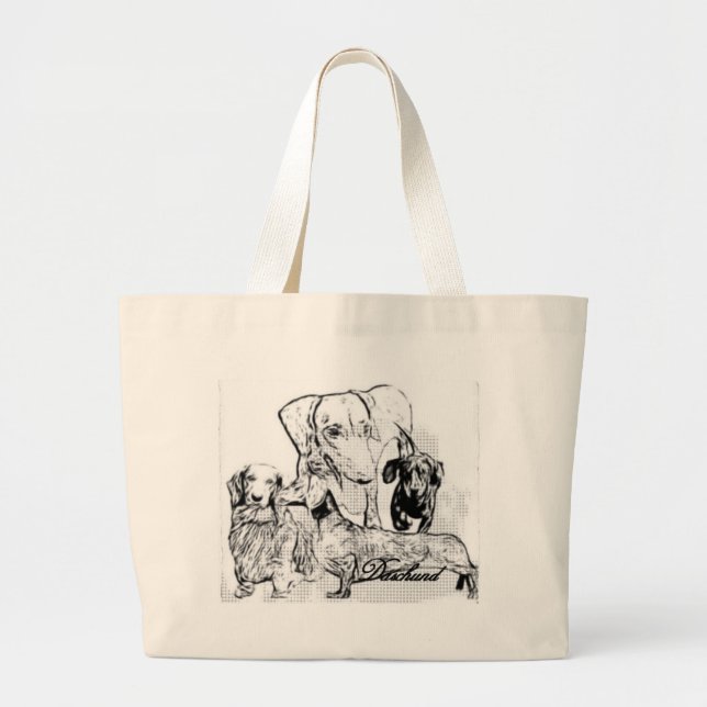 Daschund Jumbo Stoffbeutel (Vorne)