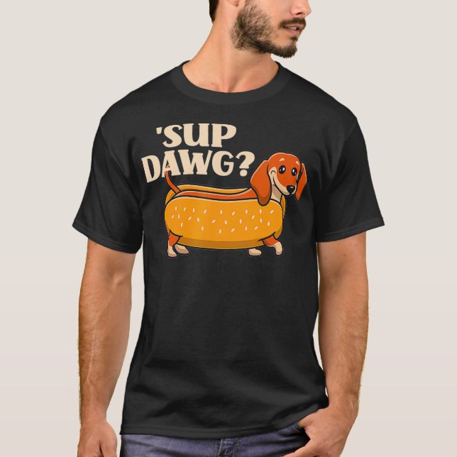 Daschund Niedlich Sup Dawg Dackel Doppy Puppy Love T-Shirt (Vorderseite)