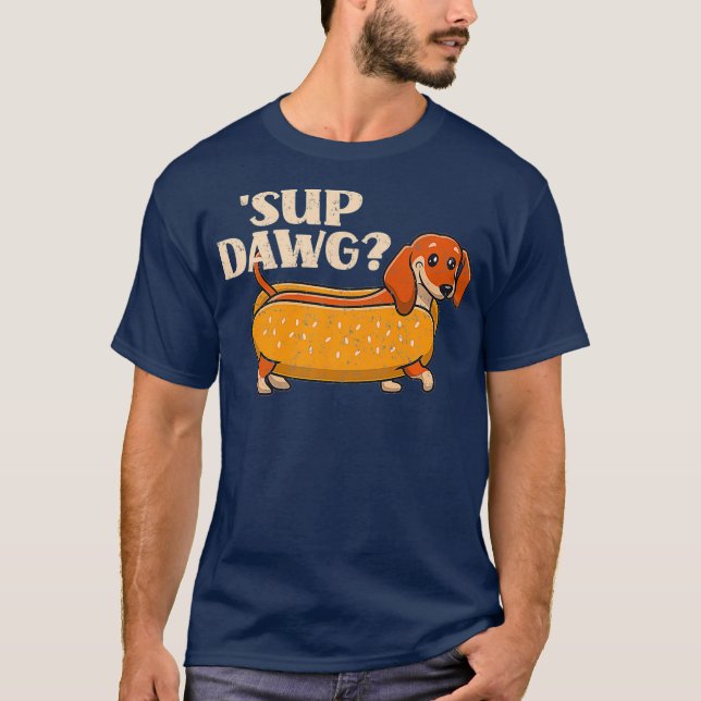 Daschund Niedlich Sup Dawg Dackel Doppy Puppy Love T-Shirt (Vorderseite)