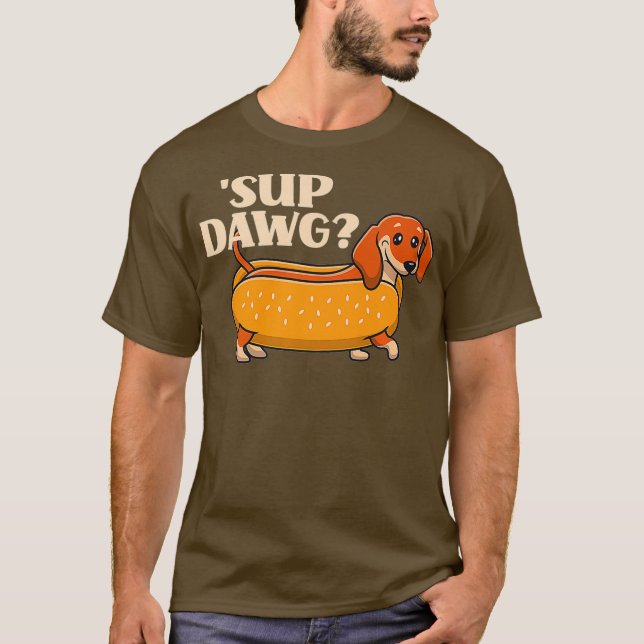 Daschund Niedlich Sup Dawg Dackel Doppy Puppy Love T-Shirt (Vorderseite)