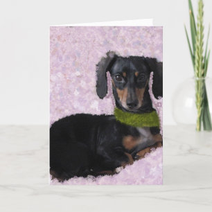 daschund pink Danksagkarte Dankeskarte