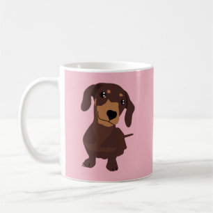 Daschund Wurst-Hundeniedliche Welpen-Rosa-Tasse Kaffeetasse