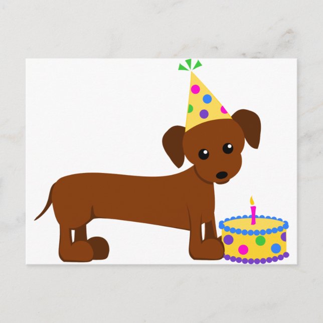 DaschundBDay Postkarte (Vorderseite)