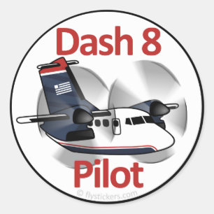 Dash 8 Pilot (USAir Express) Runder Aufkleber