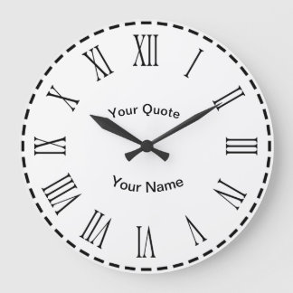 Dash Circle mit strahlenden römischen Zahlen Große Wanduhr