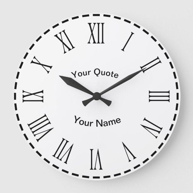 Dash Circle mit strahlenden römischen Zahlen Große Wanduhr (Vorderseite)