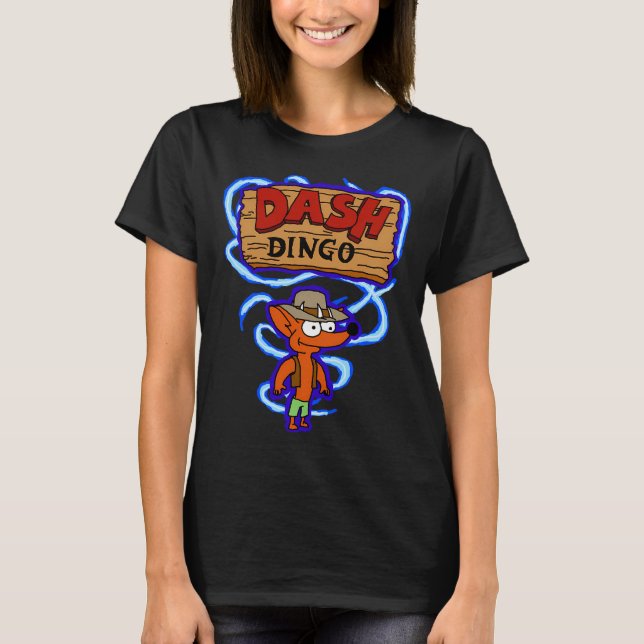 Dash Dingo (mit Hintergrund) T-Shirt (Vorderseite)