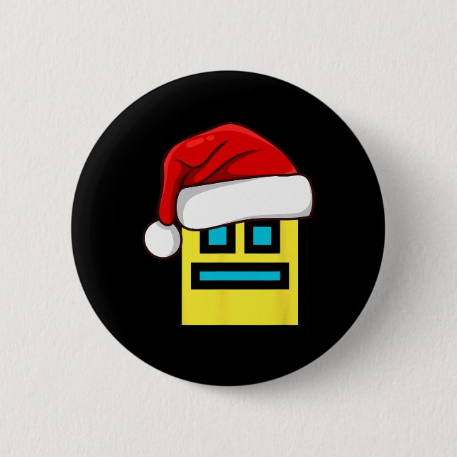 Dash Geometry Wiederholung der Weihnachtsmannmütze Button (Vorderseite)