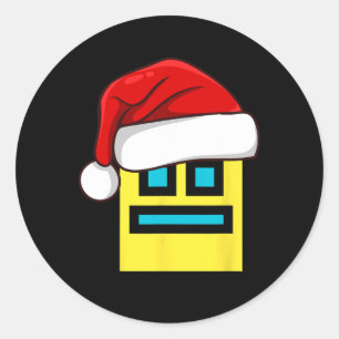 Dash Geometry Wiederholung der Weihnachtsmannmütze Runder Aufkleber