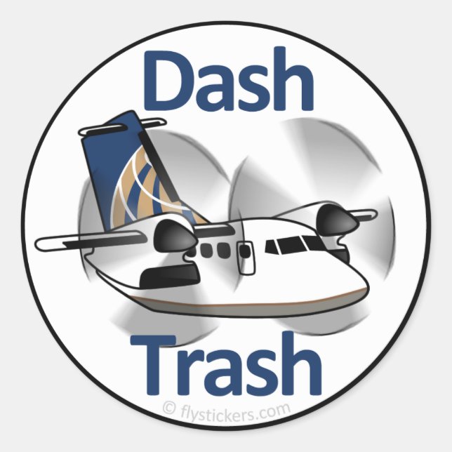 Dash Trash (United Express Livery) Runder Aufkleber (Vorderseite)
