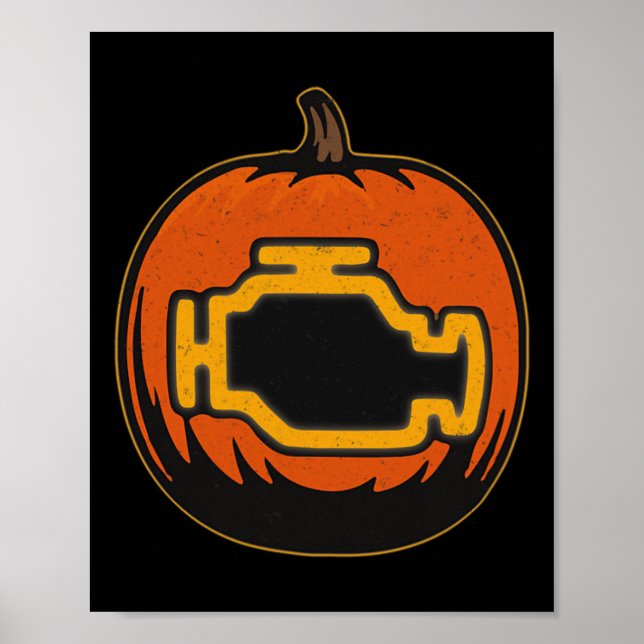Dashboard Car Karo Motor Funny Pumpween Halloween Poster (Vorne)