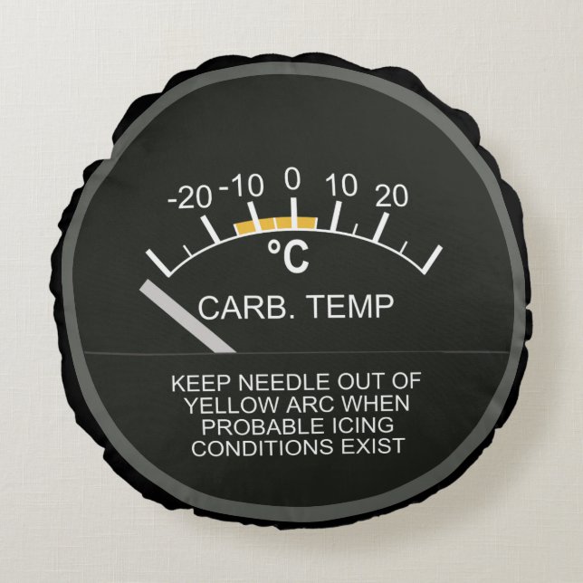 Dashboard Carburator Lufttemperaturanzeige Rundes Kissen (Vorderseite)