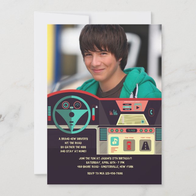 Dashboard-Foto-Einladung Einladung (Vorderseite)