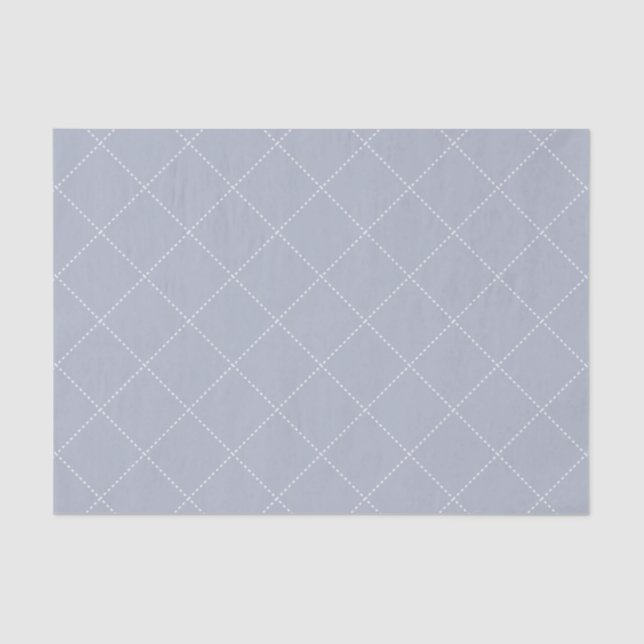 Dashed Diamond Grid Geometric Pale Slate Seidenpapier (Vorderseite)