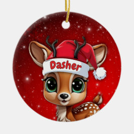 Dasher Baby Deer, Fawn, Doe, Reindeer🦌 🎄 Keramik Ornament