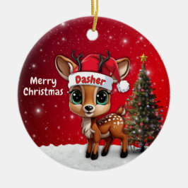Dasher Baby Deer, Fawn, Doe, Reindeer🦌 🎄 Keramik Ornament