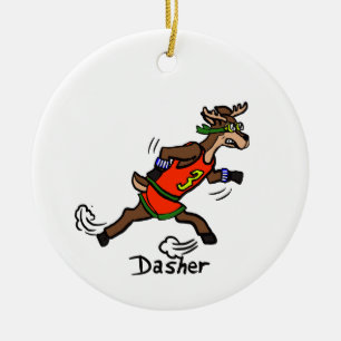 Dasher/Dancer Keramik Ornament