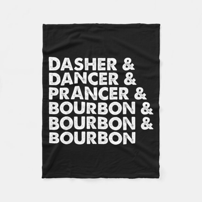 Dasher Dancer Prancer &amp; Bourbon Christmas Holi Fleecedecke (Vorderseite)