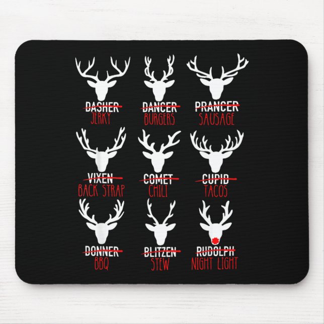 Dasher Dancer Prancer & Bourbon Weihnachtsfeier Mousepad (Vorne)