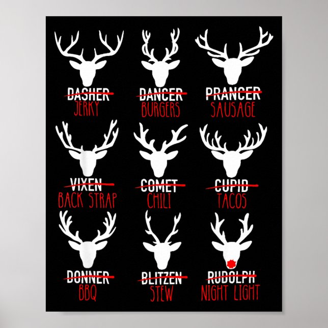 Dasher Dancer Prancer & Bourbon Weihnachtsfeier Poster (Vorne)