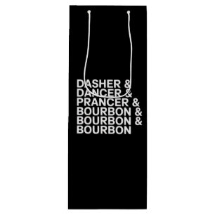 Dasher Dancer Prancer & Bourbon Weihnachtsferien  Geschenktüte Für Weinflaschen