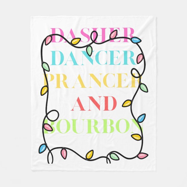 Dasher Dancer Prancer und Bourbon Fleecedecke (Vorderseite)