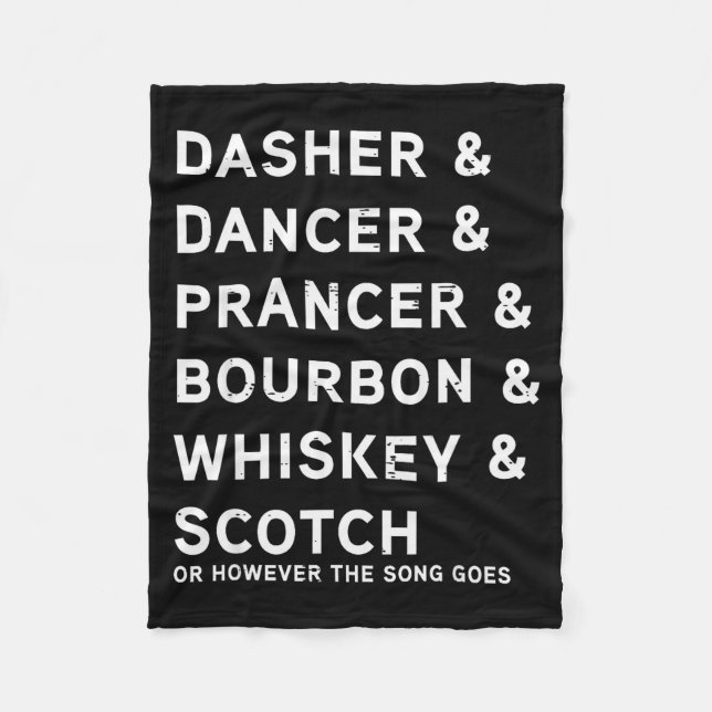 Dasher Dancer Prancer und Bourbon Whiskey Lustig C Fleecedecke (Vorderseite)