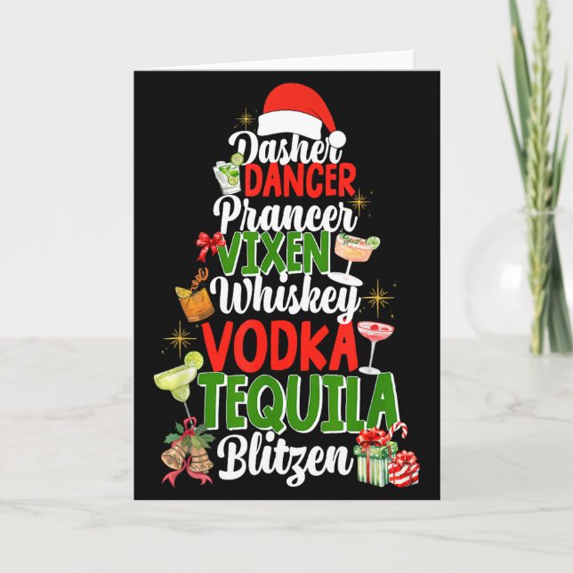 Dasher Dancer Prancer Vixen Moscato Wodka Tequila  Karte (Vorderseite)