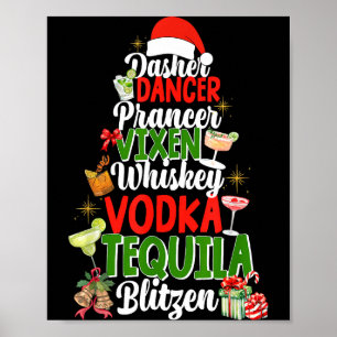 Dasher Dancer Prancer Vixen Moscato Wodka Tequila Poster