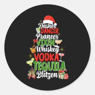 Dasher Dancer Prancer Vixen Moscato Wodka Tequila Runder Aufkleber