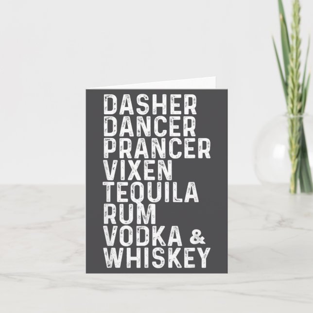 Dasher Dancer Prancer Vixen Tequila Rum Vodka And  Karte (Vorderseite)
