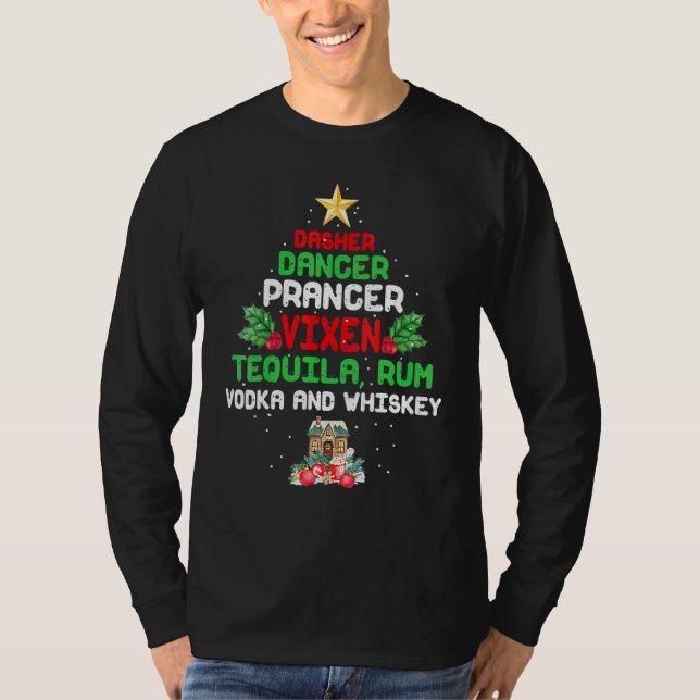 Dasher Dancer Prancer Vixen  Tequila Rum Wodka Whi T-Shirt (Vorderseite)