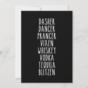 Dasher Dancer Prancer Vixen Whiskey Vodka Tequila Dankeskarte