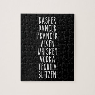 Dasher Dancer Prancer Vixen Whiskey Vodka Tequila Puzzle