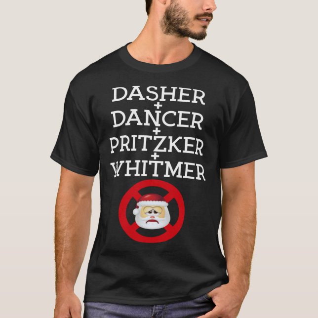 Dasher Dancer Pritzker & Whitmer Christmas  Politi T-Shirt (Vorderseite)