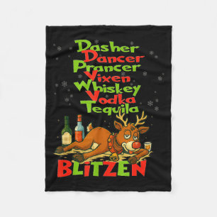 Dasher Dancer Whiskey Wodka Tequila Blitzen Christ Fleecedecke