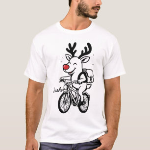 Dasher Das Rentier fährt Fahrrad T-Shirt
