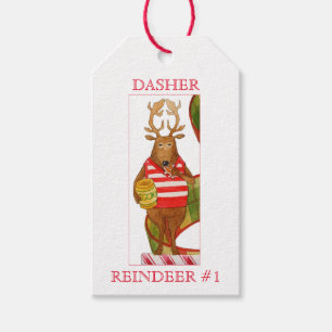 DASHER REINDEER Geschenktasten Geschenkanhänger