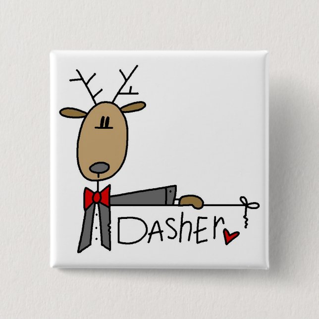 Dasher Ren-T-Shirts und Geschenke Button (Vorderseite)