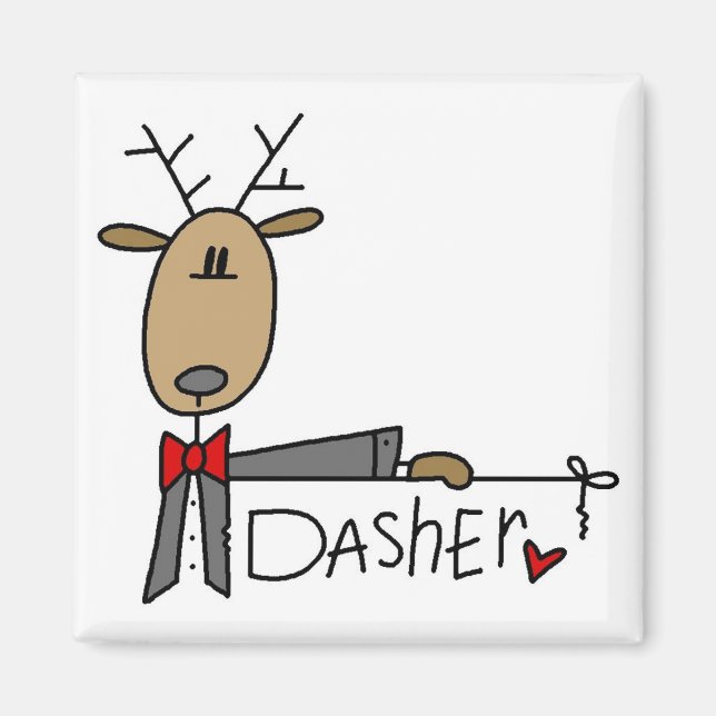 Dasher Rentier Tshirts und Geschenke Magnet (Vorne)