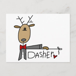 Dasher Rentier Tshirts und Geschenke Postkarte