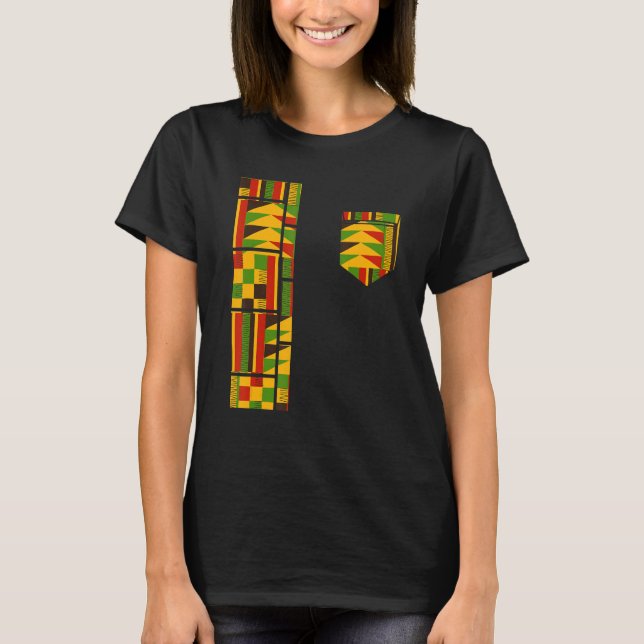 Dashiki Costume Traditionelles afrikanisches Kente T-Shirt (Vorderseite)