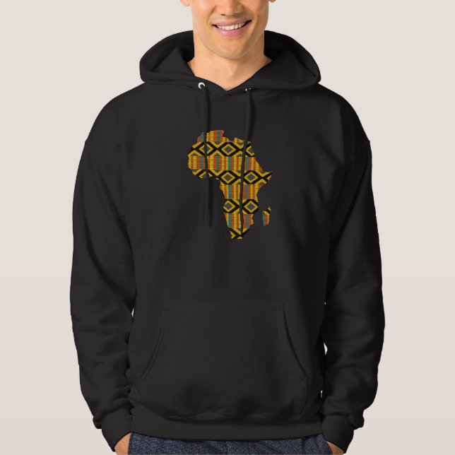Dashiki Print African Map Tribal Ethnic Kente Clot Hoodie (Vorderseite)