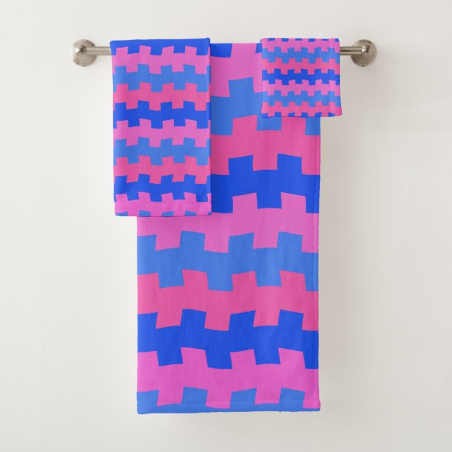 Dashing Blue and Pink Chemistry Bath Handtuch Set (Insitu)