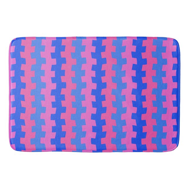 Dashing Blue and Pink Chemistry Bath Mat Badematte (Vorderseite)
