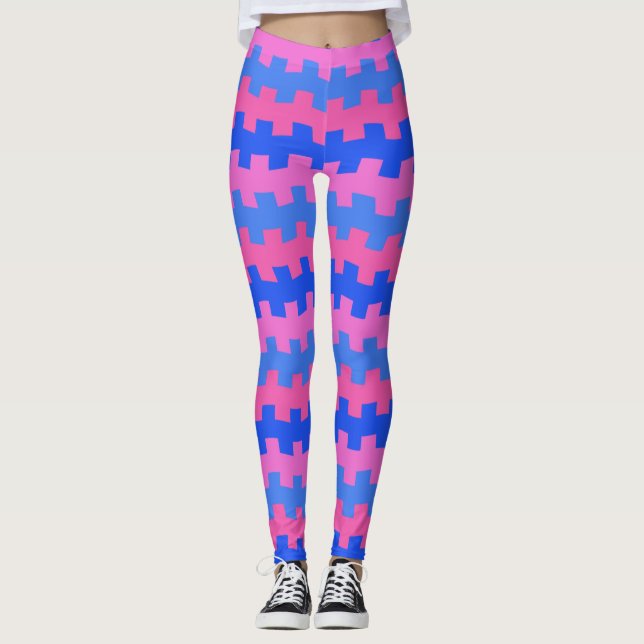 Dashing Blue and Pink Chemistry Leggings (Vorderseite)