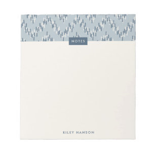 Dashing Boho Ikat Zig Zag Muster Notepad - Blau Notizblock