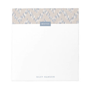 Dashing Boho Ikat Zig Zag Muster Notepad - Taupe Notizblock