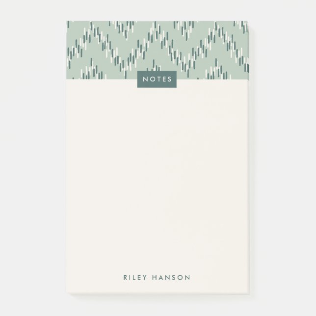 Dashing Boho Ikat Zig Zag Muster Post-It - Aquamar Klebezettel (Vorderseite)