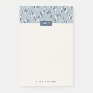 Dashing Boho Ikat Zig Zag Muster Post-It - Blau Klebezettel